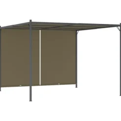 Pergola med infällbart tak 3x3 m - Justerbar utomhuslösning | Färg: Taupe | 180 g/m²