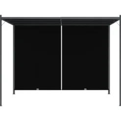 Pergola med infällbart tak 3x3 m - Justerbar skugga och skydd | Färg: Antracit | Storlek: 3x3 m