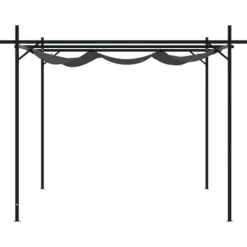 Pergola med infällbart tak antracit 395x292x230 cm