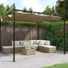 Pergola med infällbart tak taupe 295x292x230 cm