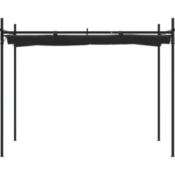 Pergola med infällbart tak antracit 295x292x230 cm