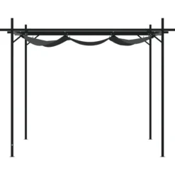 Pergola med infällbart tak antracit 295x292x230 cm