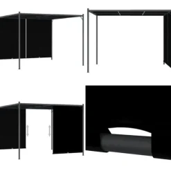 Pergola med infällbart tak 3x3 m antracit - Pergola - Pergolor - Home & Living