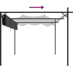 Pergola med infällbart tak - Utomhusmöbel för middagar och fester | Färg: Antracit | Storlek: 295x292x230 cm