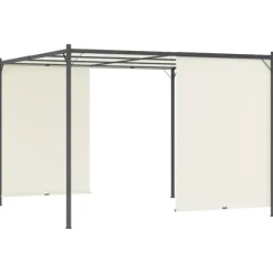 Pergola med justerbart tak gräddvit 3x3 m stål