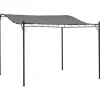 Pergola paviljong 297x297 cm, metall, grå – terrass/balkong