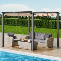 Pergola, 300x300x230 cm, Beige, Aluminium