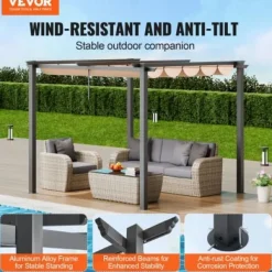 Pergola, 300x300x230 cm, Beige, Aluminium