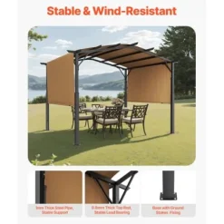 Pergola, 304,8x304,8x254 cm, Beige, Metall