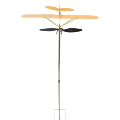 Piper J3 Cub Flygplan Weathervane 3D Metall Flygplan Väderflöjel Utomhus Tak Vindriktningsindikator Trädgårdsdekor Stor