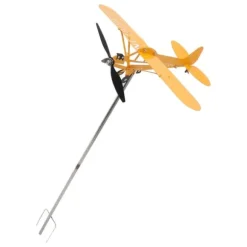 Piper J3 Cub Flygplan Weathervane 3D Metall Flygplan Väderflöjel Utomhus Tak Vindriktningsindikator Trädgårdsdekor Stor