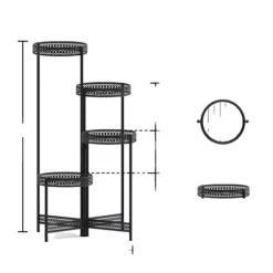 Plantehållare, Modern Minimalistisk, Metall, Svart,4 Lager