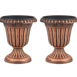 Plantercmgskrukor, 41x46 cm, Brons, Vit