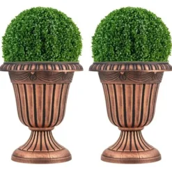 Plantercmgskrukor, 41x46 cm, Brons, Vit