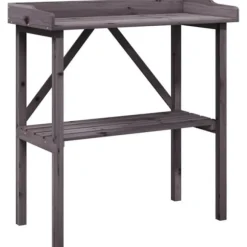 Planteringsbord - VIDAXL - 78x38x82,5 cm - Furu - Grå - Trädgårdsmöbel