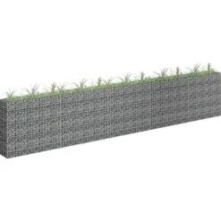 Planteringsgabion upphöjd galvaniserat stål 450x30x90 cm