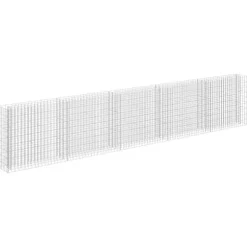 Planteringsgabion upphöjd galvaniserat stål 450x30x90 cm
