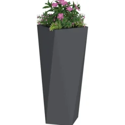 Planteringskärl 2 pcs Antracit 30 x 30 x 75 cm Stål