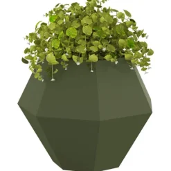 Planteringskärl Olivgrön 75 x 75 x 60 cm Stål