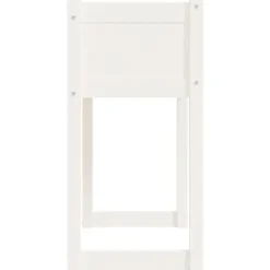 Planteringslåda i massivt furu - Stabil och dekorativ | Färg: Vit | Storlek: 78x40x81 cm