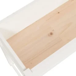 Planteringslåda i massivt furu - Stabil och dekorativ | Färg: Vit | Storlek: 78x40x81 cm