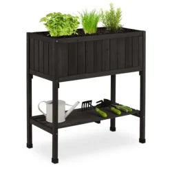 Planteringslåda, upphöjd, granträ, 80x74x38 cm