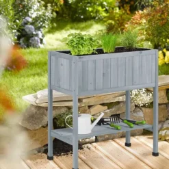Planteringslåda, upphöjd i trä, 80,5x74x38 cm