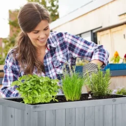 Planteringslåda, upphöjd i trä, 80,5x74x38 cm