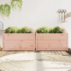 Planteringslådor 2 st massivt douglasträ