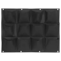 Planteringspåse Trädgård Balkong Vägg Vertikal Blomväxter Hängande Planter Svart Färg 12 Fickor