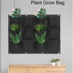 Planteringspåse Trädgård Balkong Vägg Vertikal Blomväxter Hängande Planter Svart Färg 12 Fickor
