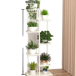 Planteställning, 6 hyllor, metallkonstruktion,LSA-7lager-vit