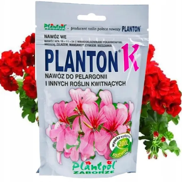 PLANTON K flerkomponentsgödsel för pelargoner och blommande växter 200 g