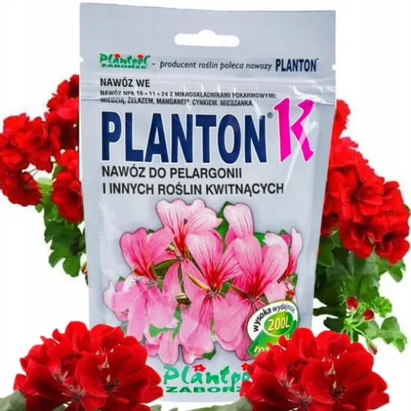 PLANTON K flerkomponentsgödsel för pelargoner och blommande växter 200 g