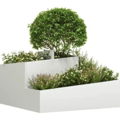 Plastkruka Rektangulär för Inomhusbruk | Färg: Vit | Storlek: 80x80x50 cm