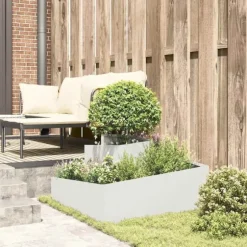 Plastkruka Rektangulär för Inomhusbruk | Färg: Vit | Storlek: 80x80x50 cm