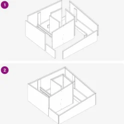 Plastkruka Rektangulär för Inomhusbruk | Färg: Vit | Storlek: 80x80x50 cm