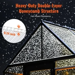 Polykarbonat växthuspaneler 15-pack, 2' x 4', takplåtar, hållbara och energieffektiva, perfekt för växthus och utomhusutrustning