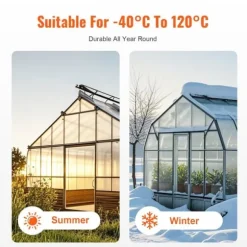 Polykarbonat växthuspaneler 12-pack, 2' x 4' x 0,24'', UV-skyddade för växthus, hållbara takplåtar, högkvalitativa växtskyddslösningar