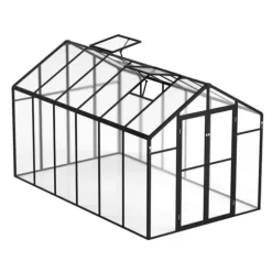 Polykarbonatväxthus 8x12 Ft, Utomhus Walk-in Växthus, idealisk för trädgårdsskötsel