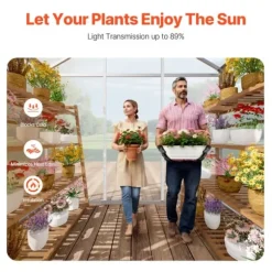 Polykarbonatväxthus 6x4 Ft, Utomhus Walk-in Växthus, För Trädgårdsanvändning