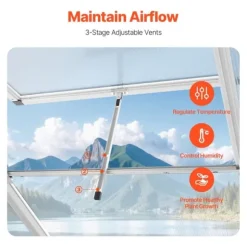 Polykarbonatväxthus 6x4 Ft, Utomhus Walk-in Växthus, För Trädgårdsanvändning