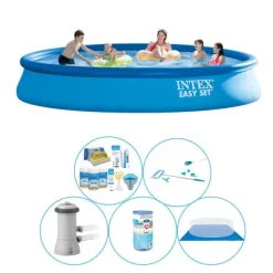 Pool inklusive tillbehör - 6-delad - Intex Easy Set Rund 457x84 cm