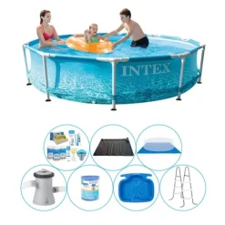 Pool Super Deal - 8-delad - Intex metallram Rund Strandsida 305x76 cm