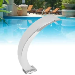 Pool Waterfall Fountain G1 Invändig gänga 304 Rostfritt stål Rund Böjd Design Utomhuspool Fontän för Lekplats