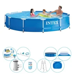 Poolbunt - Intex metallram Rund 366x76 cm