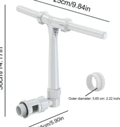 Poolfontän med dubbla munstycken – justerbar vattenfallsspridare för dekoration, kylning och avkoppling