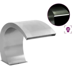 Poolfontän med LED rostfritt stål 30x60x45 cm