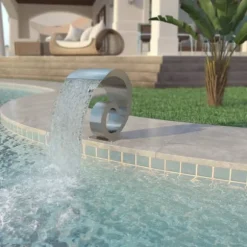 Poolfontän rostfritt stål 50x30x53 cm silver