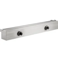 Poolfontän, Vattenfall med LED-ljusramp, 60x11.5x8 cm, Silver, Rostfritt stål